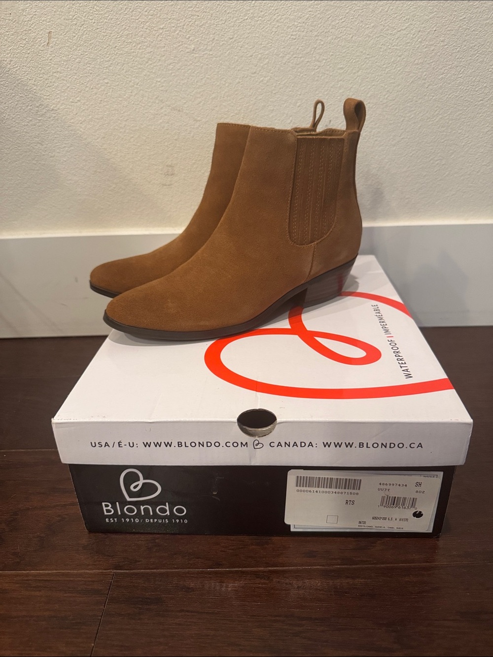 Blondo Chestnut Suede Chelsea Ankle Boots